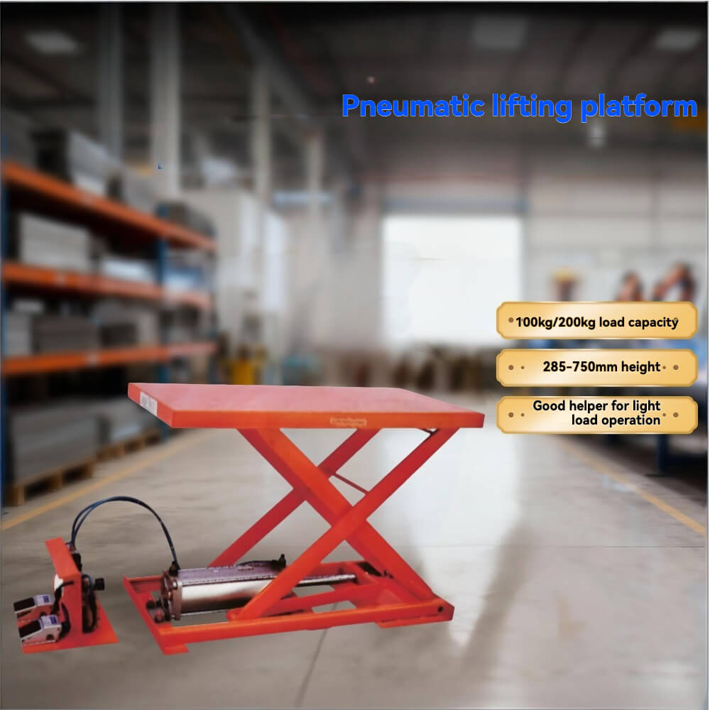 KINGRISE Pneumatic Scissor Lift Table | 100kg - 200kg Capacity | 285-750mm Adjustable Height | Light Duty Mobile Lift Cart
