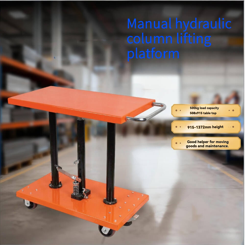 PT-10-2036 Heavy-Duty Manual Hydraulic Lift Table | 1100lb (500kg) Capacity | 20" x 36" Extra Large Platform | Professional Mobile Work Cart