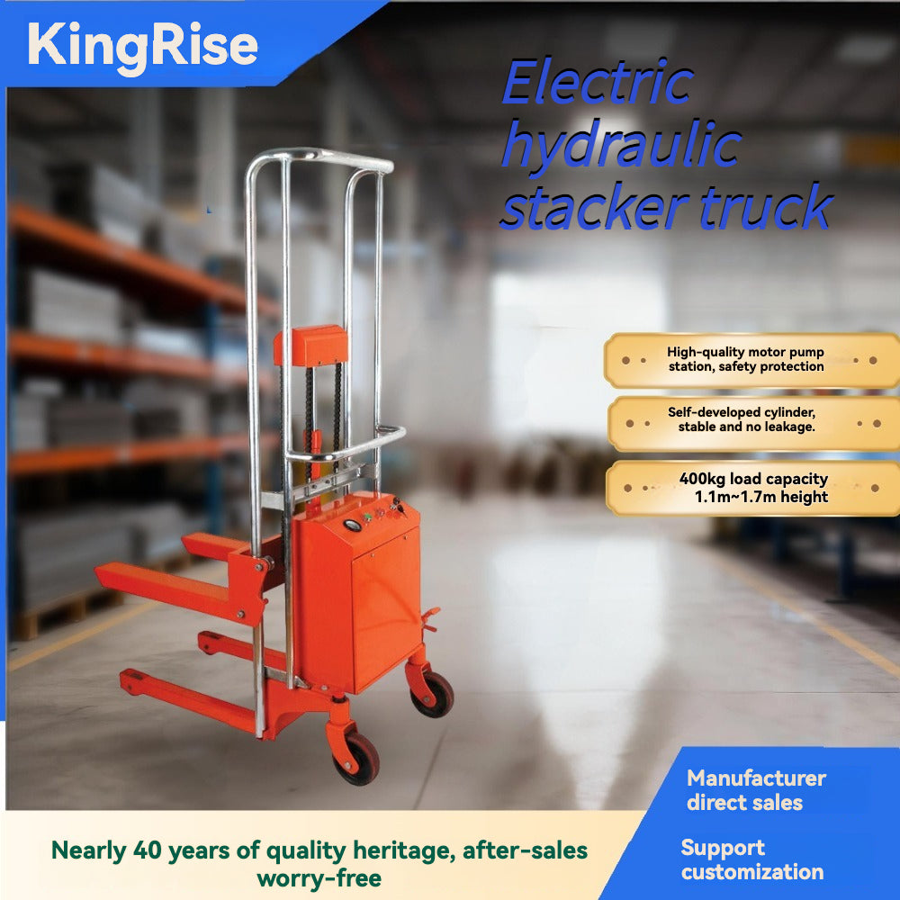 ETF40 Electric Stacker 400kg Load Capacity | 1100–1700mm Electric Lift | Factory Price Warehouse Material Handling Equipment