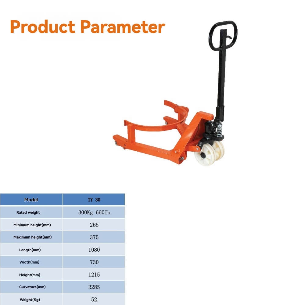 TY 30 Industrial Manual Drum Lifter & Pallet Transporter | 660lb (300kg) Capacity | Eagle-Grip Hydraulic Drum Handler | Factory Direct