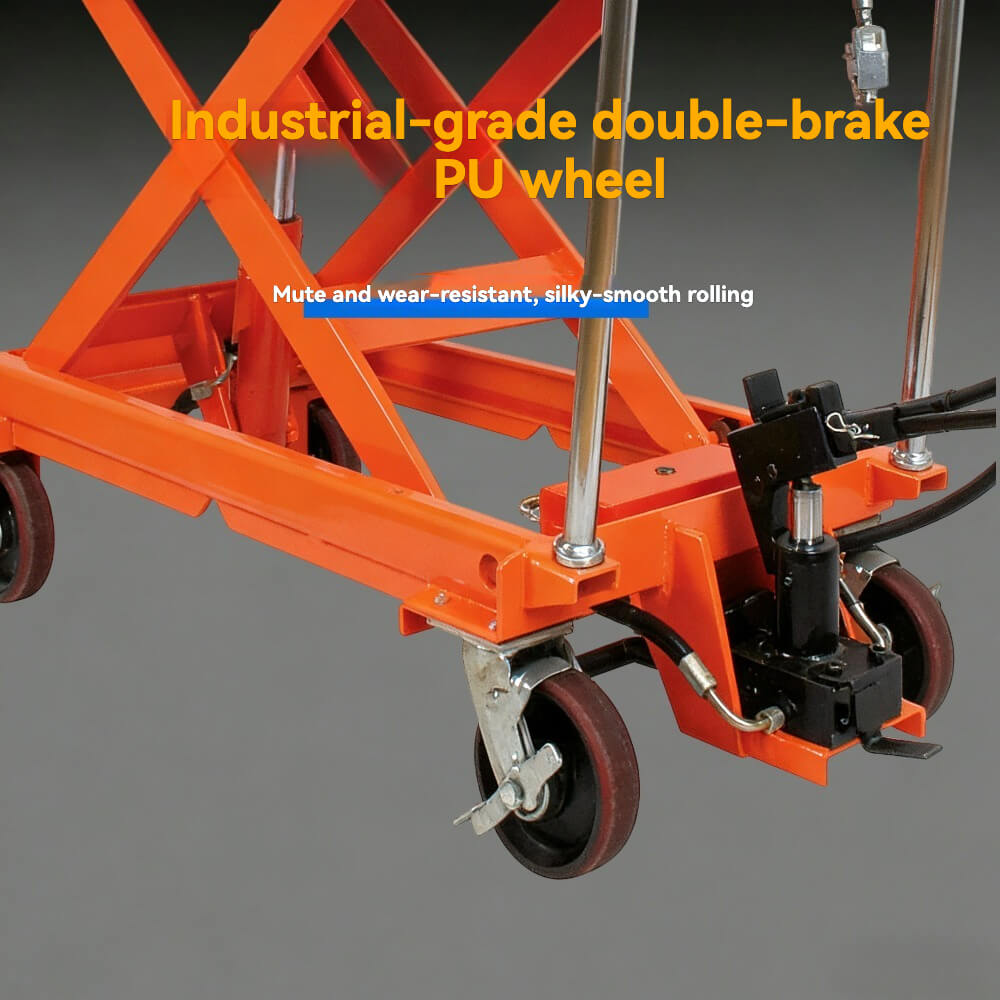 TFY-75 Industrial Pneumatic Hydraulic Lift Table Cart | 1650lb (750kg) Capacity | 39" (1000mm) Lift Height | 40" x 20" Platform Mobile Scissor Lift | Factory Direct
