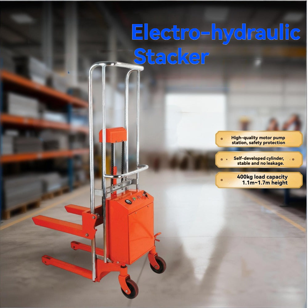 ETF40 Electric Stacker 400kg Load Capacity | 1100–1700mm Electric Lift | Factory Price Warehouse Material Handling Equipment