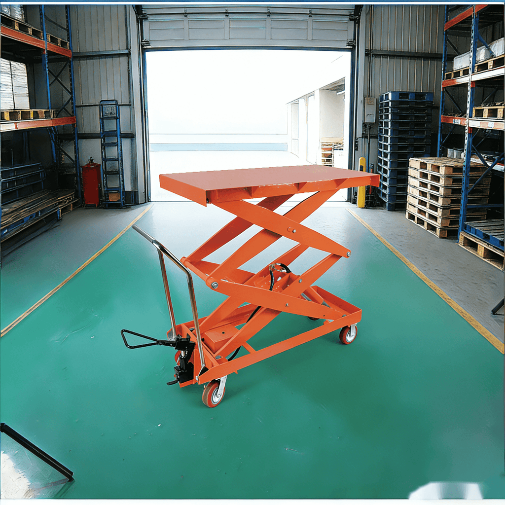 KINGRISE TF 100SD Heavy Duty High Lift Table | 2200lb (1000kg) Capacity | 67" (1.7m) Vertical Scissor Lift | Large 48"x24" Platform Industrial Mobile Lifter
