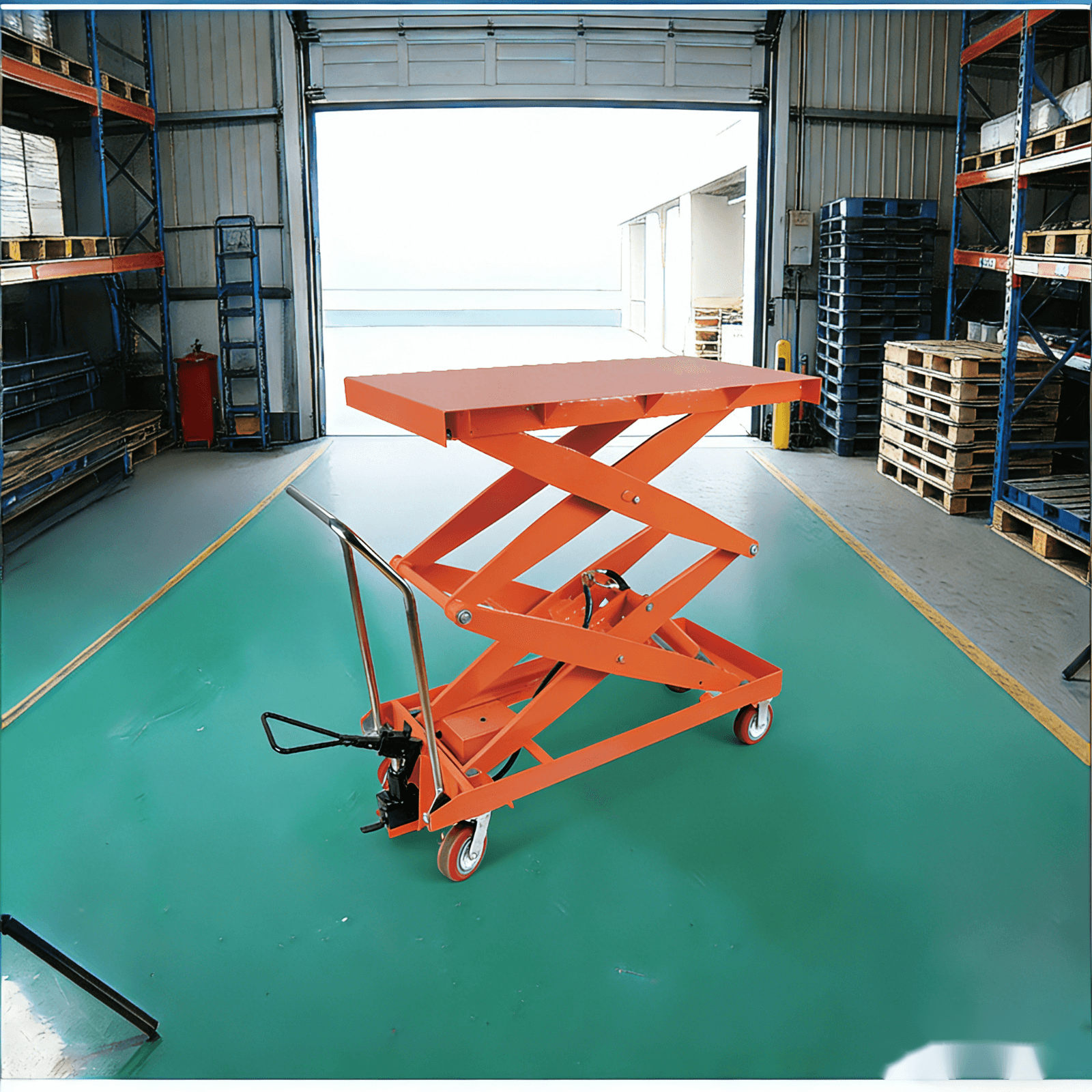 KINGRISE TF 100SD Heavy Duty High Lift Table | 2200lb (1000kg) Capacity | 67" (1.7m) Vertical Scissor Lift | Large 48"x24" Platform Industrial Mobile Lifter