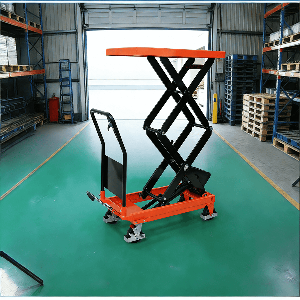 KINGRISE TF 35 High Lift Manual Hydraulic Table | 770lb (350kg) Capacity | 51" (1.3m) Vertical Scissor Lift Platform | Mobile High-Reach Material Handler