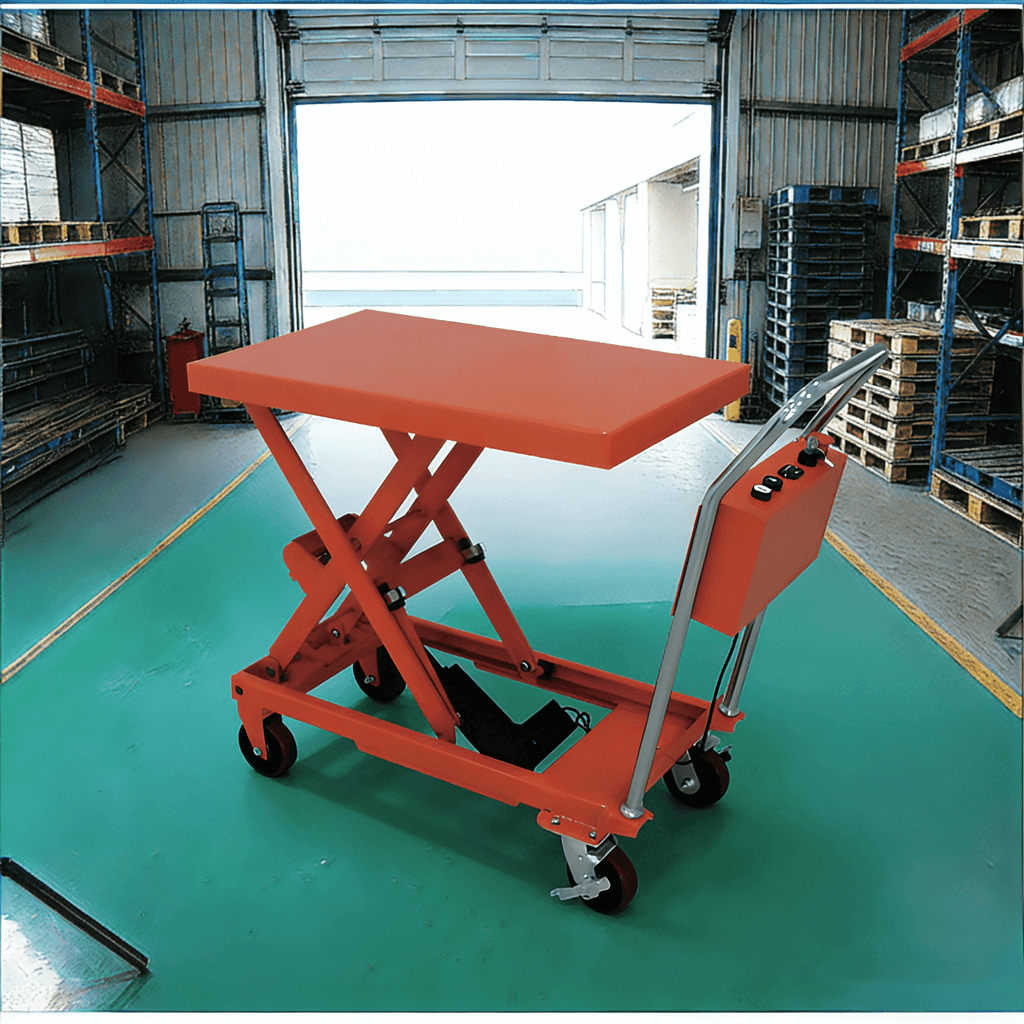 KINGRISE TF 20E Full Electric Lift Table | 440lb (200kg) Capacity | 34" (0.86m) Elevation | Stable Industrial Mobile Workstation | Electric Material Handling Cart