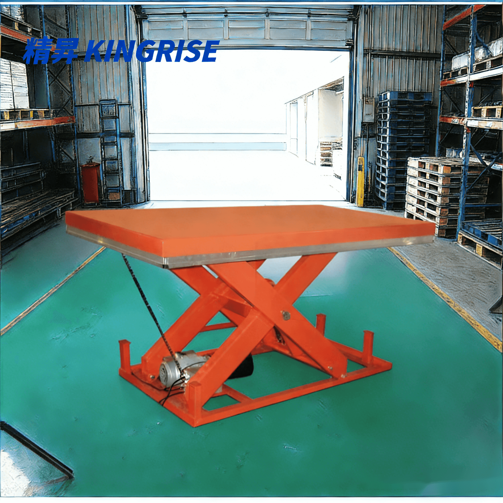 KINGRISE 4-Ton/5-Ton Heavy-Duty Stationary Electric Lift Table | Industrial Scissor Lift Platform | High Capacity Material Transfer | 4000kg-5000kg Payload | Max 2m Elevation
