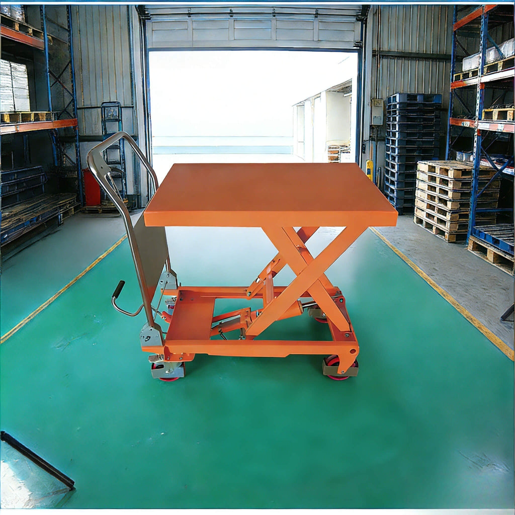 KINGRISE TF系列手动液压升降台 | 承重660磅/1100磅 | 可折叠剪叉式升降台车 | 适用于仓库和车间的工业移动平台车