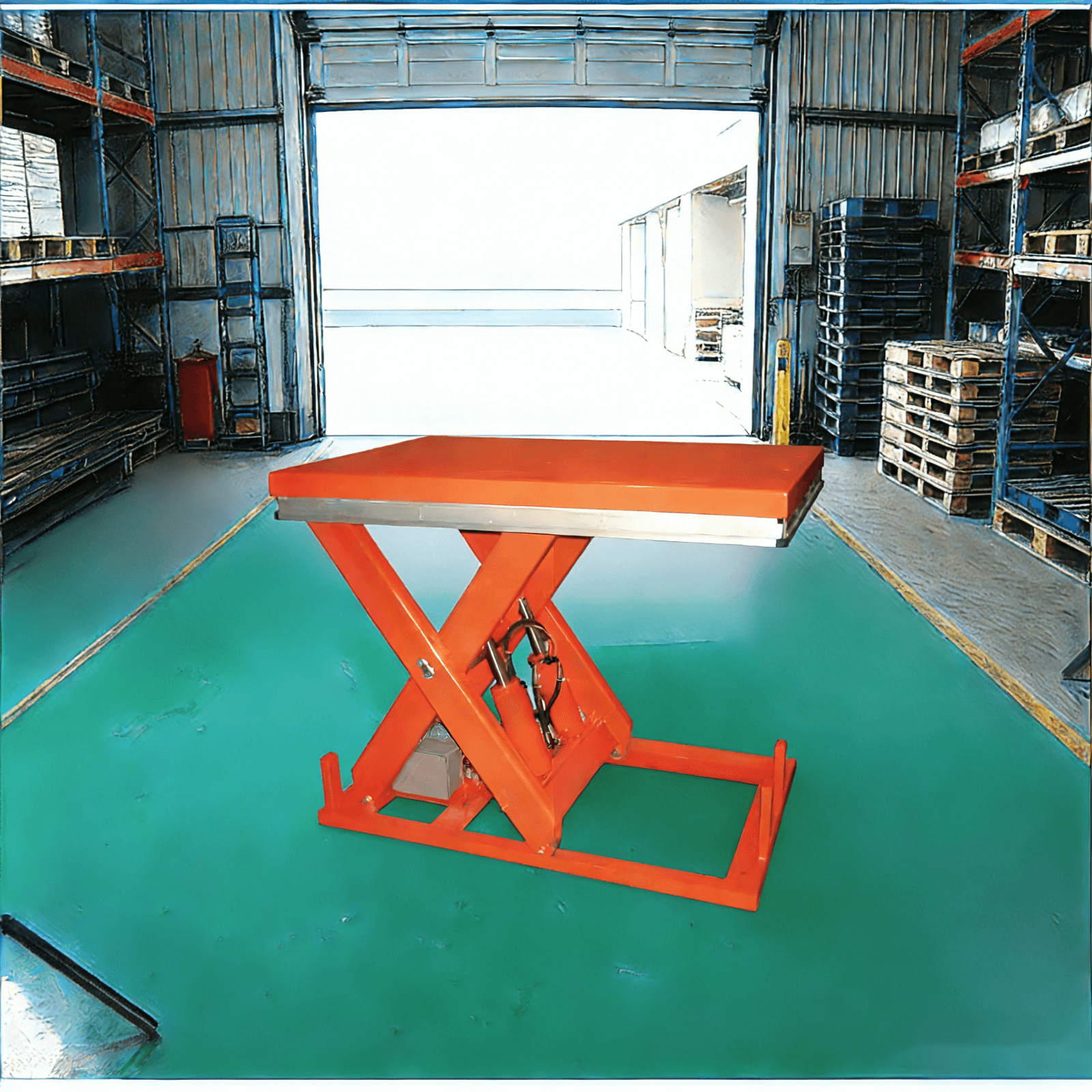 KINGRISE 2-Ton (2000kg) Stationary Electric Hydraulic Lift Table | 1.05m Lift Height | Industrial Grade Scissor Lift Platform | Heavy Duty Freight Lift & Material Transfer