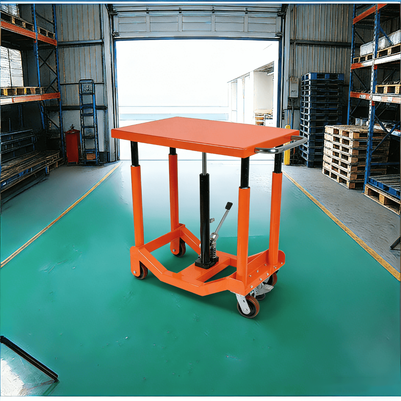 PT系列移动式液压升降台 | 承重能力2000磅-4000磅 | 24英寸 x 36英寸平台手动脚踏泵升降车 | 专业工业工作站