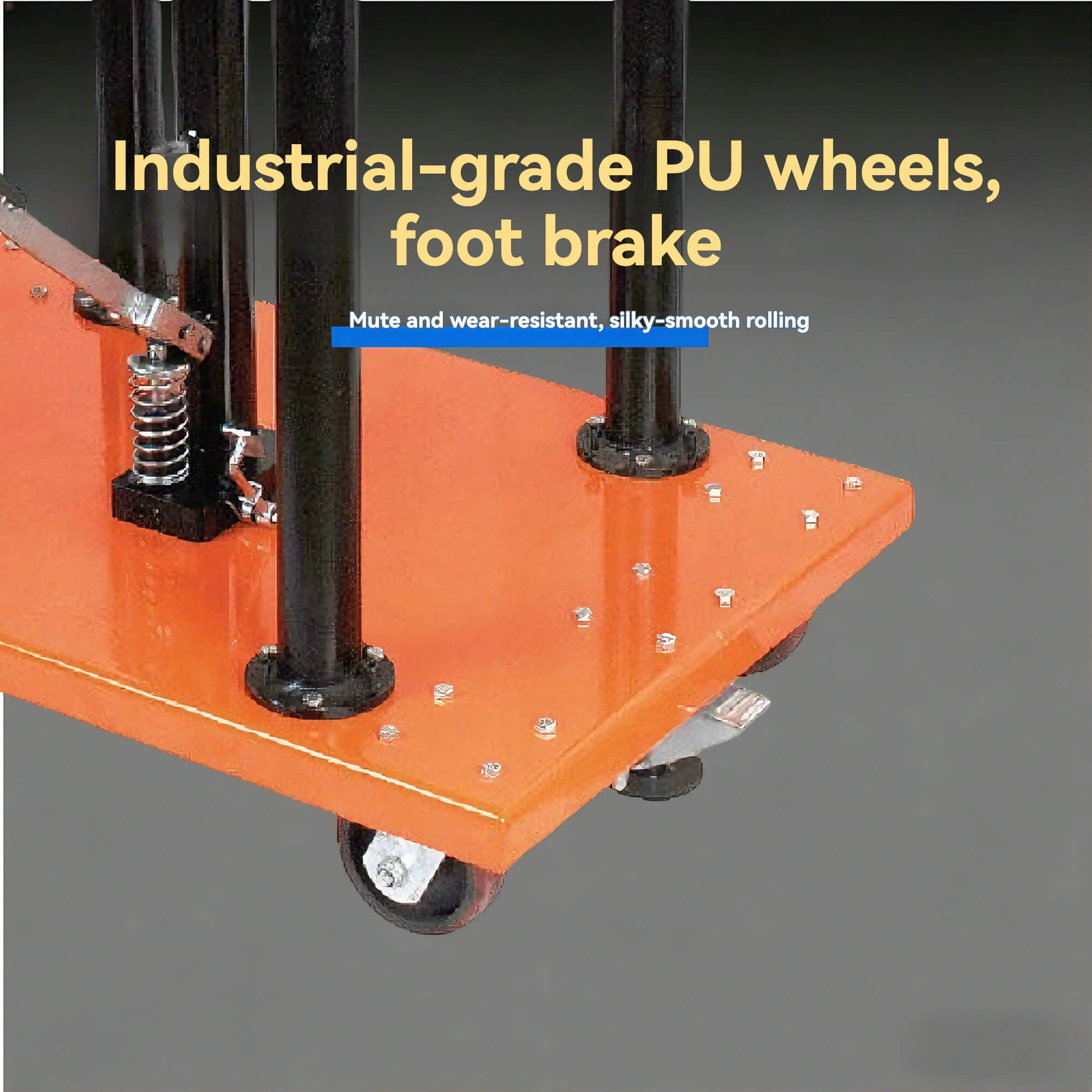 PT-20 Series 1-Ton (1000kg) Industrial Manual Hydraulic Lift Table | 2200lb Capacity | Adjustable Height 915-1372mm | Mobile Post Lift Cart