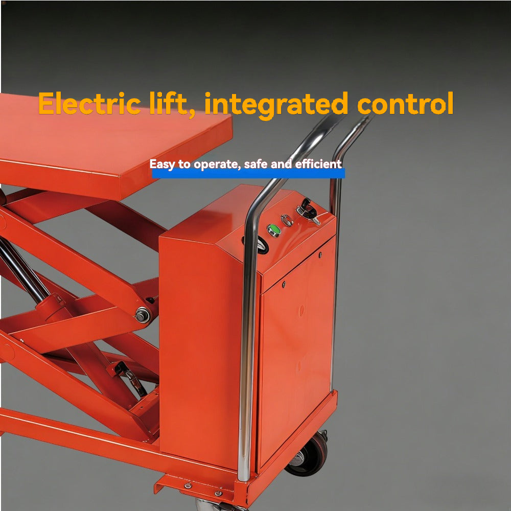 KINGRISE 350kg (770lb) Double Scissor Electric Hydraulic Lift Table | 1.3m (51") Max Height | Mobile Industrial Scissor Lift Cart | Heavy-Duty Warehouse & Workshop Workstation