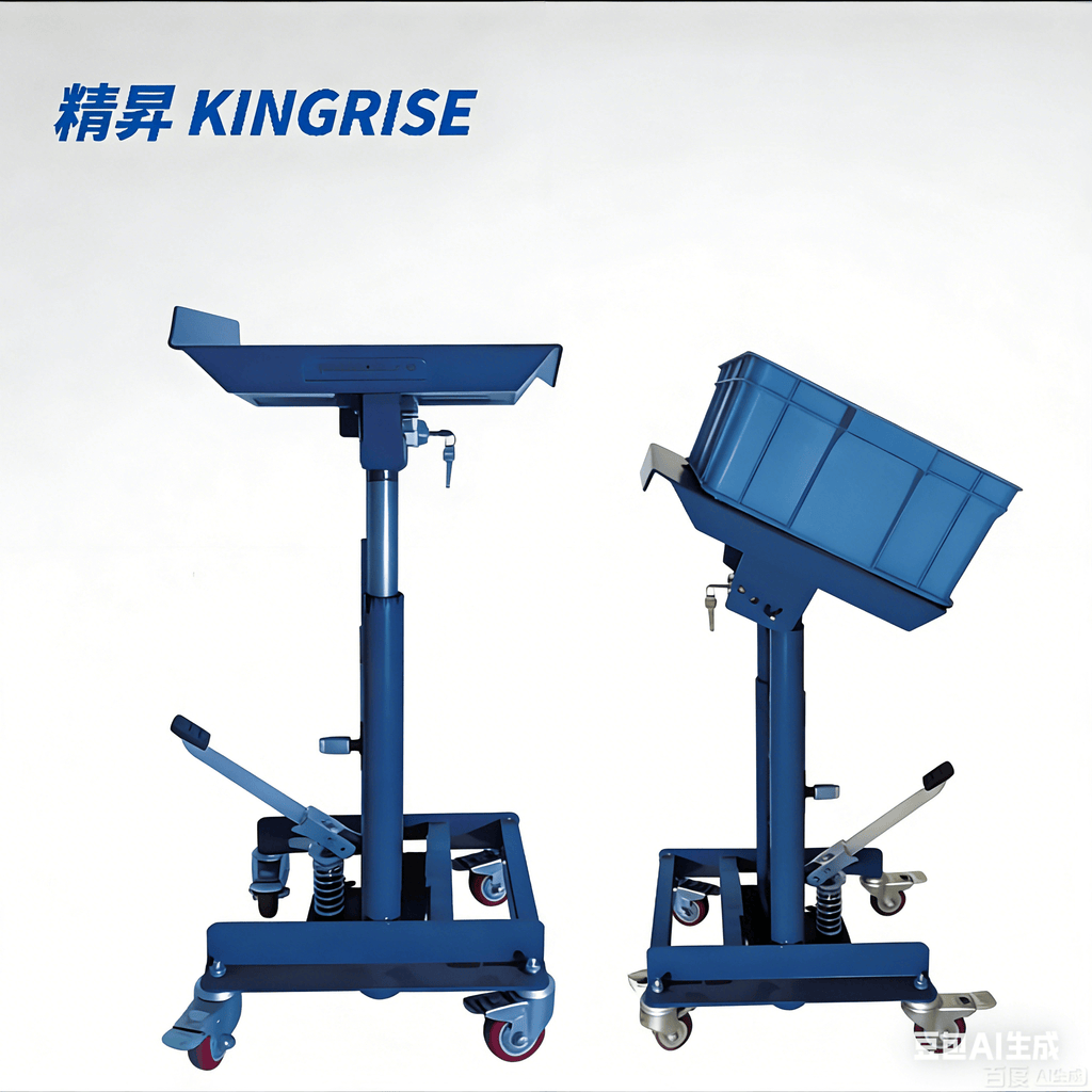 KINGRISE 150kg Tilting Platform Manual Hydraulic Lift Table | 330lb Capacity Ergonomic Workstation | Mobile Adjustable Angle Tote Handler | Parts Picking Assistant