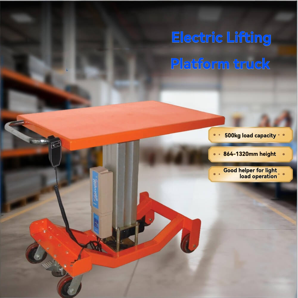 PT10-2036E 500kg Electric Lift Table Cart | Lightweight Electric Lifting Platform | 510×915mm Worktable | Factory Price