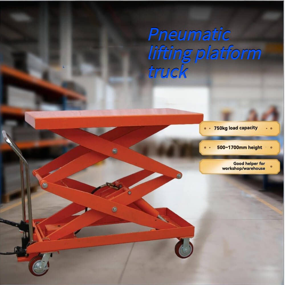 TFY-75SD Extra High Lift Hydraulic Table Cart | 1650lb (750kg) Capacity | 67" (1700mm) Max Elevation | 47" x 24" Large Platform Scissor Lift | Factory Direct