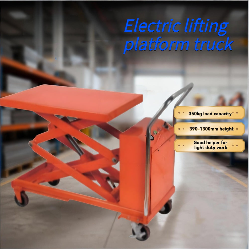 KINGRISE 350kg (770lb) Double Scissor Electric Hydraulic Lift Table | 1.3m (51") Max Height | Mobile Industrial Scissor Lift Cart | Heavy-Duty Warehouse & Workshop Workstation
