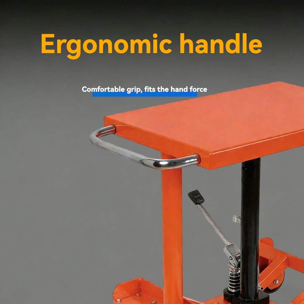 KINGRISE PT Series Heavy Duty Hydraulic Post Lift Table | 1000lb (455kg) Capacity | Foot Pump Manual Post Lifter | Mobile Adjustable Height Workstation