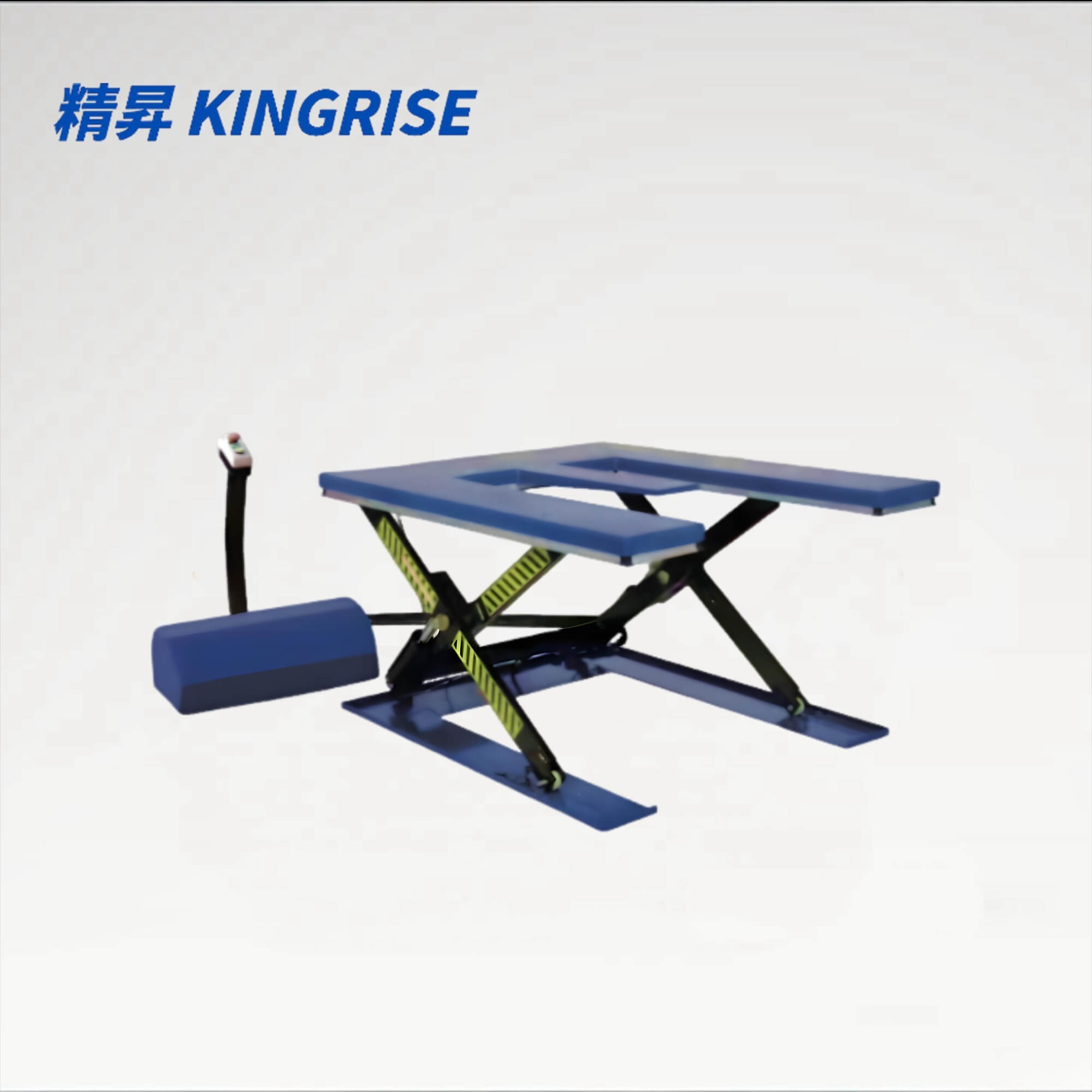 KINGRISE ETE系列E型电动液压升降台 | 承重1000kg-1500kg | 低矮型固定剪叉式升降台 | 无底坑托盘搬运平台 | CE认证