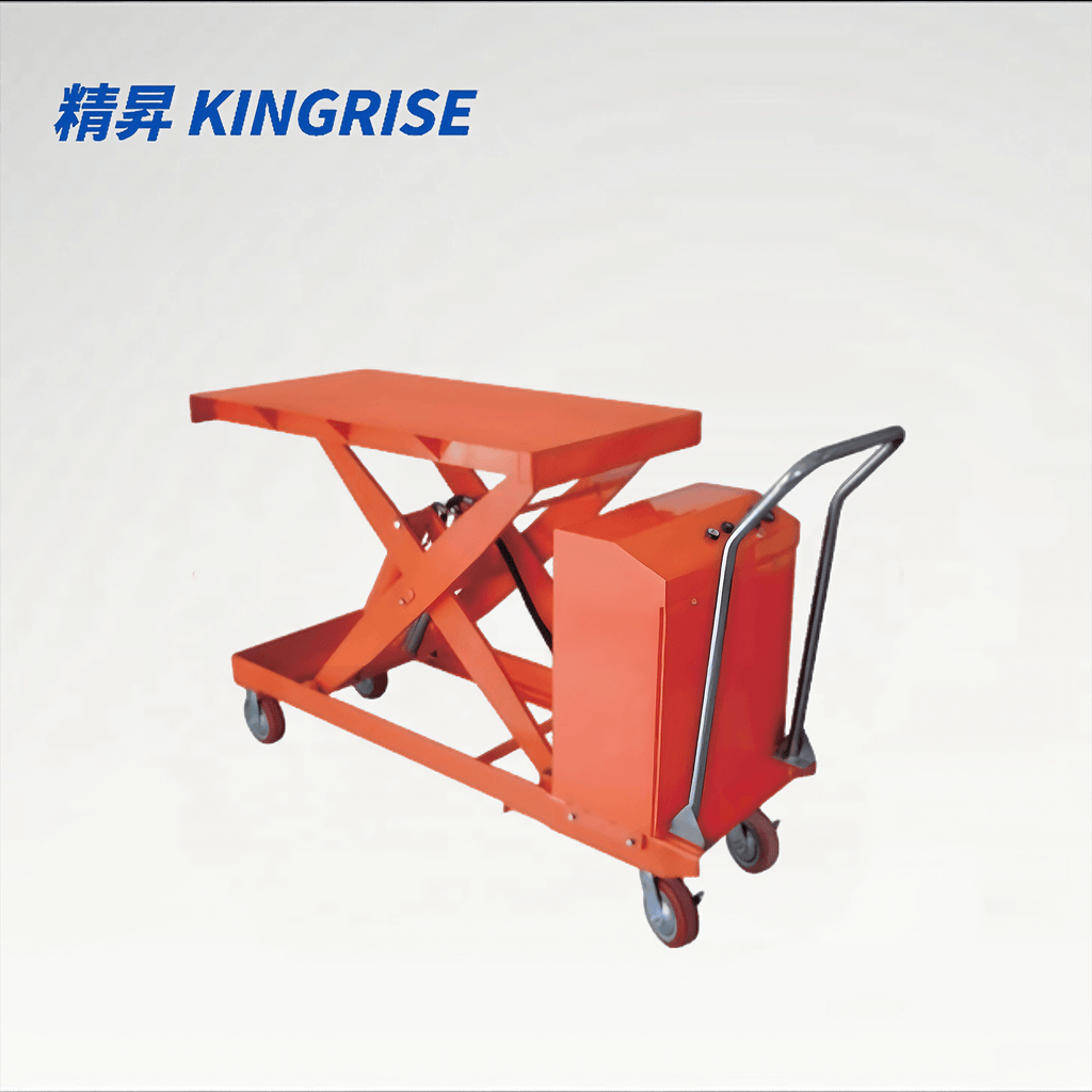 KINGRISE ETF 100D Heavy Duty Electric Hydraulic Lift Table | 1000kg (2200lb) Capacity | 1.0m Lift Height | Mobile Industrial Scissor Lift Cart for Workshop & Warehouse