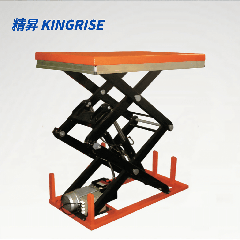 KINGRISE 1-Ton Stationary Electric Hydraulic Lift Table | 1.78m-2.4m High Vertical Travel | Double Scissor Freight Elevator Platform | ETW Series