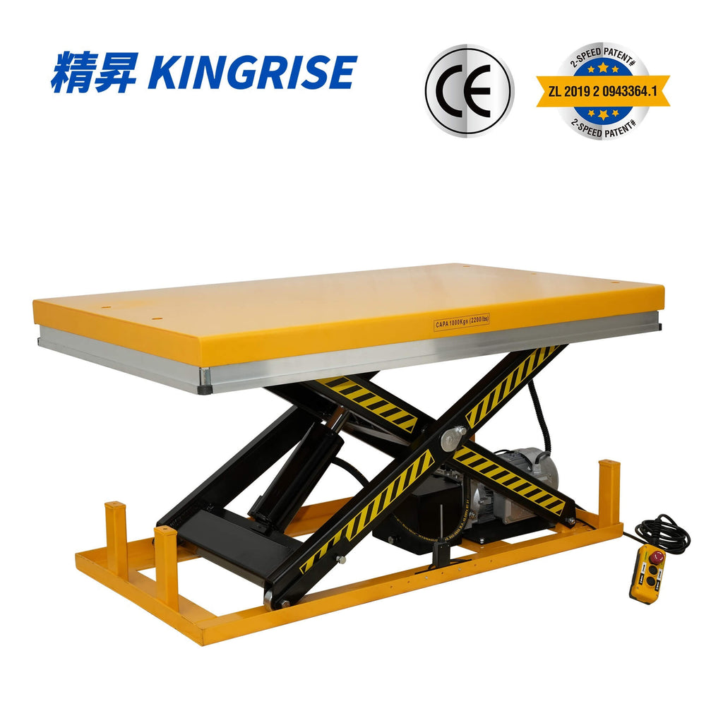 TÜV CEcertified high-end 1000KG electric hydraulic scissor lift platform, anti-pinch head, suitable for warehouse use