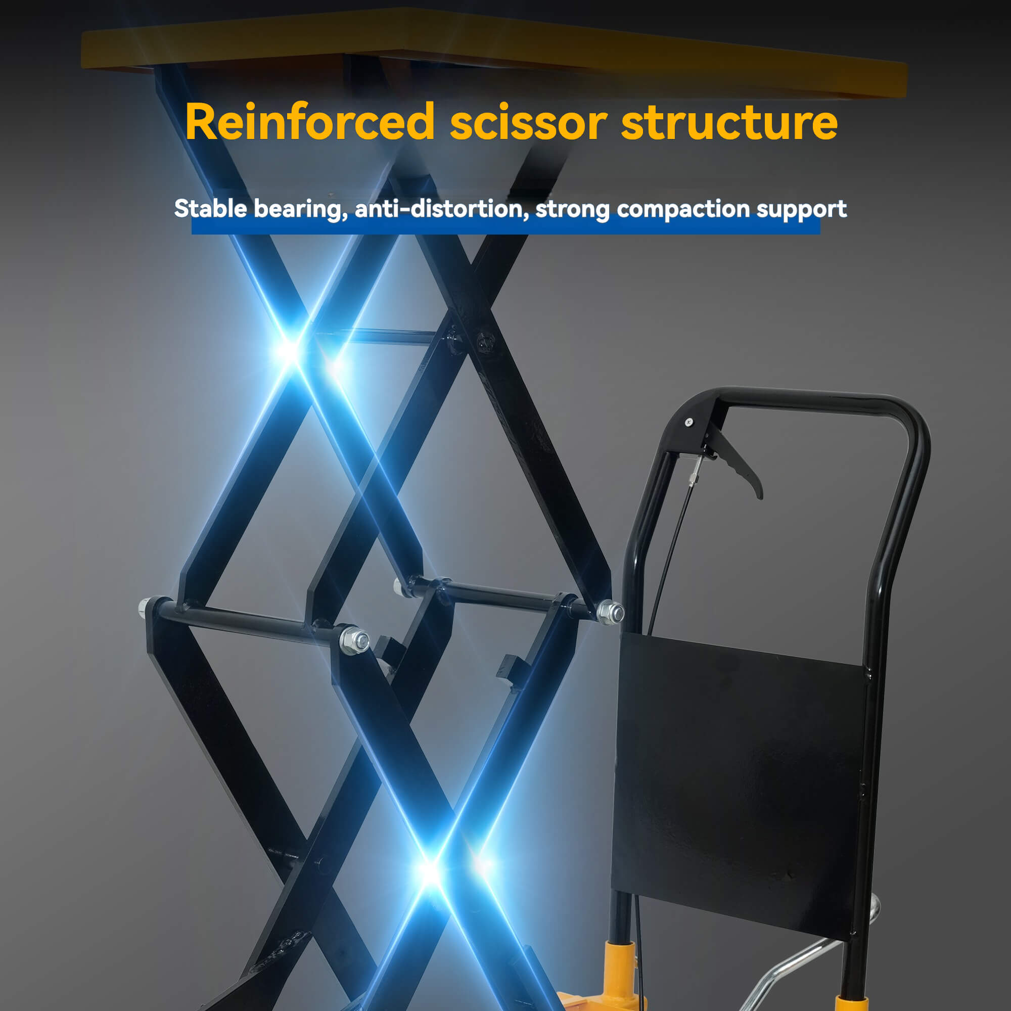 TÜV CE Certified Dual-Speed Hydraulic Scissor Lift Table - Warehouse Manual Hydraulic Lift Cart (500/1000 Lbs Load Options)