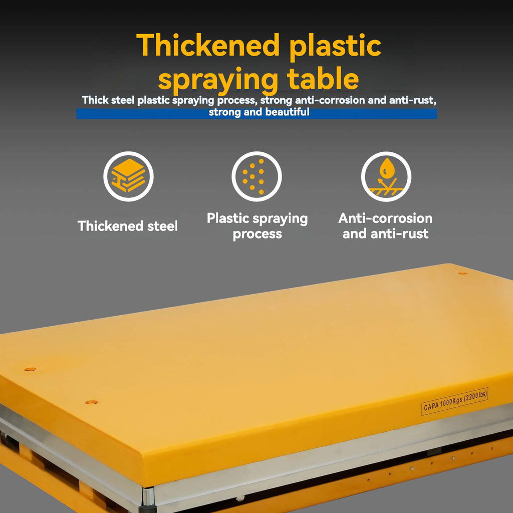 TÜV CEcertified high-end 1000KG electric hydraulic scissor lift platform, anti-pinch head, suitable for warehouse use