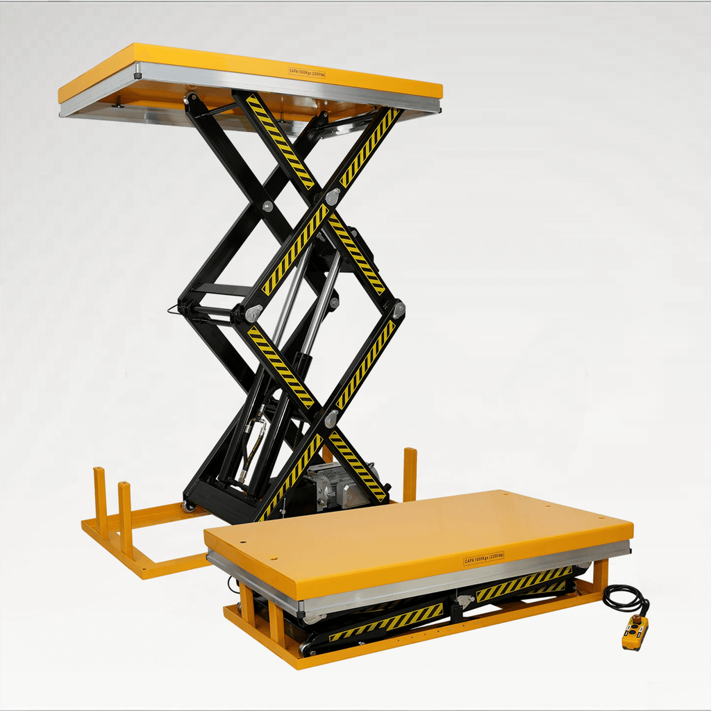TÜV CEcertified hydraulic fixed loading platform, 1-ton double shear lifting platform, high-strength steel CE ISO certified lifting platform