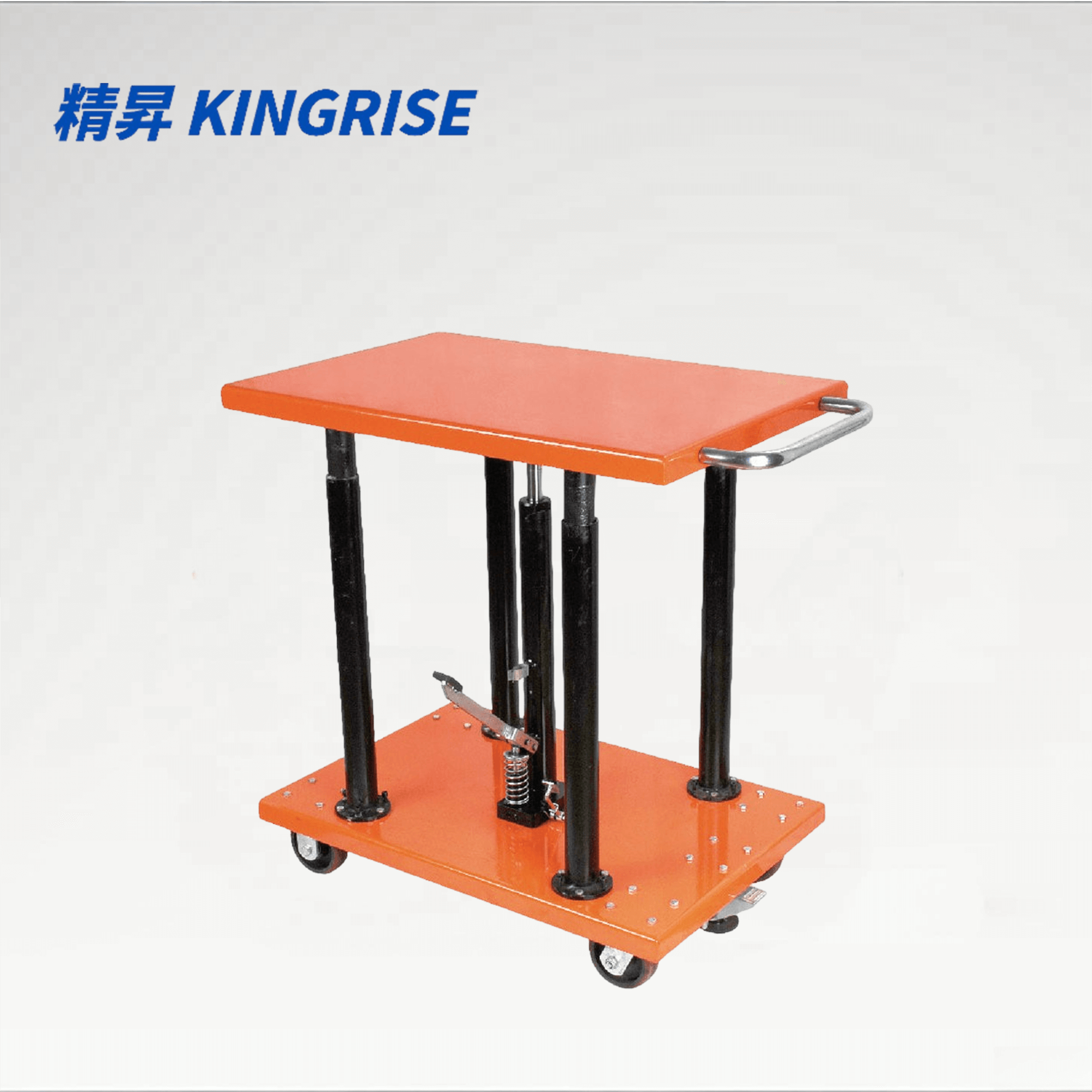 PT-20 Series 1-Ton (1000kg) Industrial Manual Hydraulic Lift Table | 2200lb Capacity | Adjustable Height 915-1372mm | Mobile Post Lift Cart