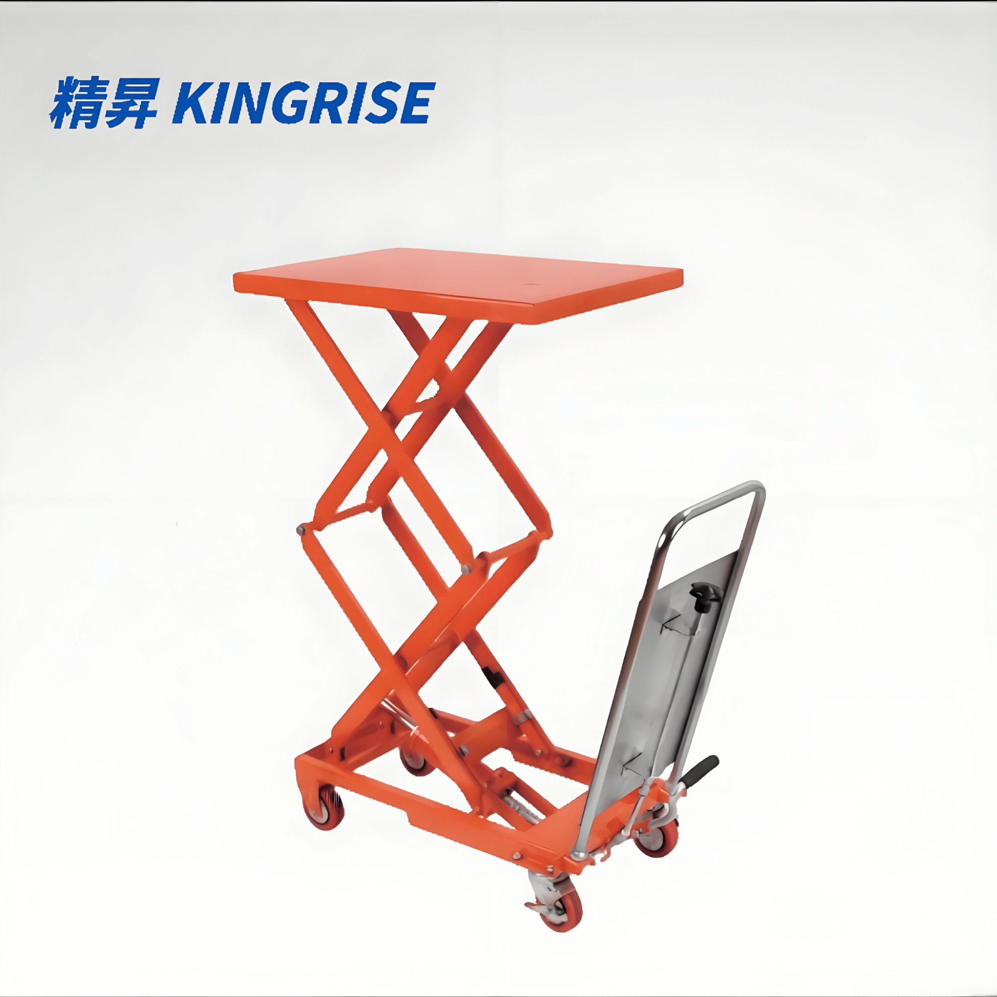 KINGRISE TF 10 High Lift Manual Hydraulic Table | 220lb (100kg) Capacity | 49.6" (1.26m) Vertical Scissor Lift Platform | Portable High-Reach Material Handler