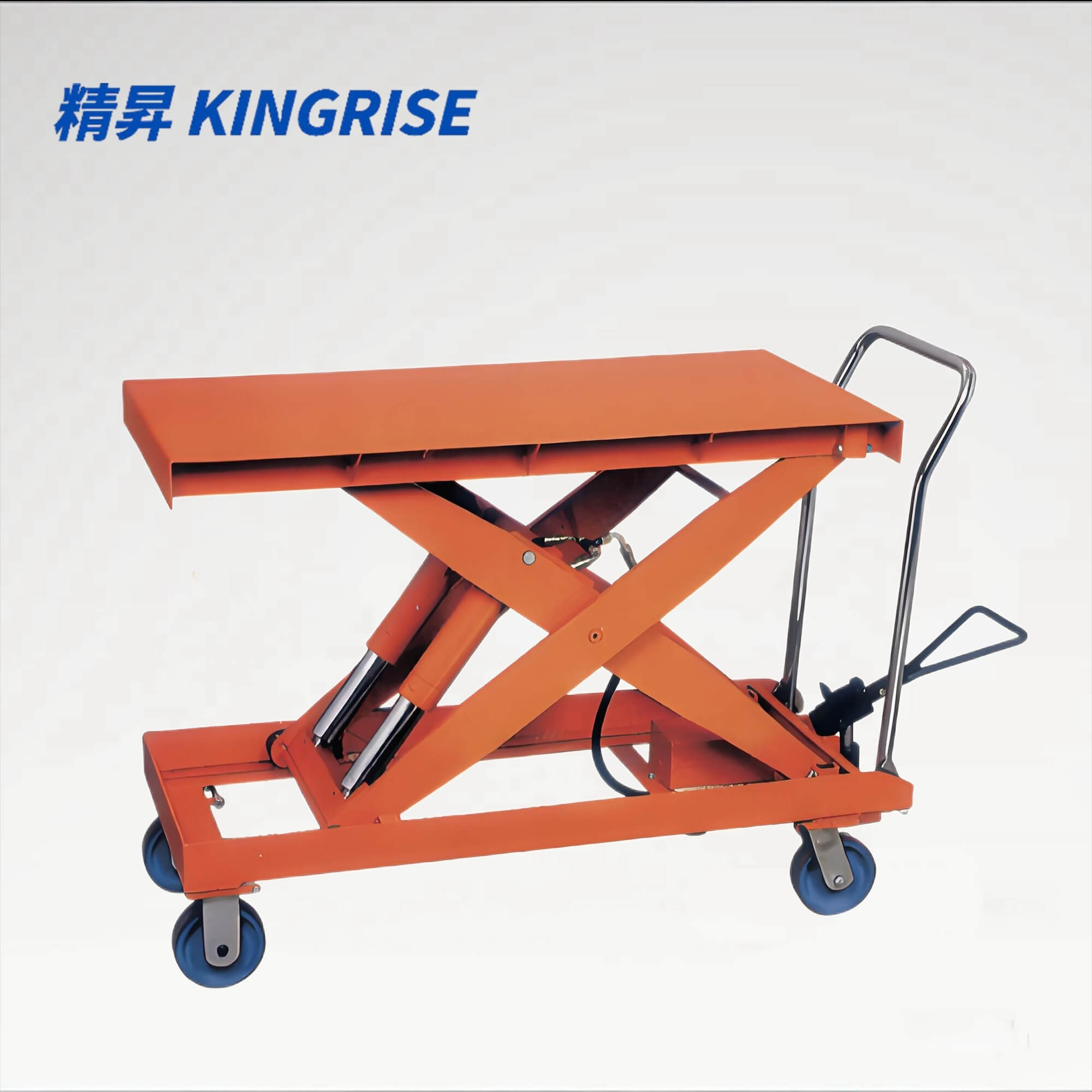 KINGRISE TF-D Heavy Duty Manual Hydraulic Lift Table | 1 Ton/1.5 Ton/2 Ton (4400lb) Capacity | 47" x 24" Large Platform Scissor Lift Cart | Industrial High-Capacity Material Handler