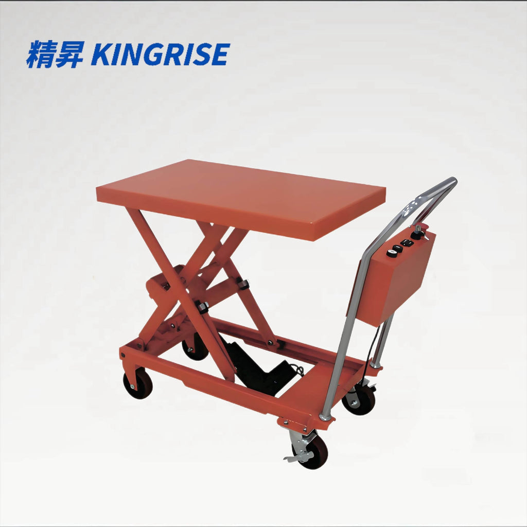 KINGRISE TF 20E Full Electric Lift Table | 440lb (200kg) Capacity | 34" (0.86m) Elevation | Stable Industrial Mobile Workstation | Electric Material Handling Cart