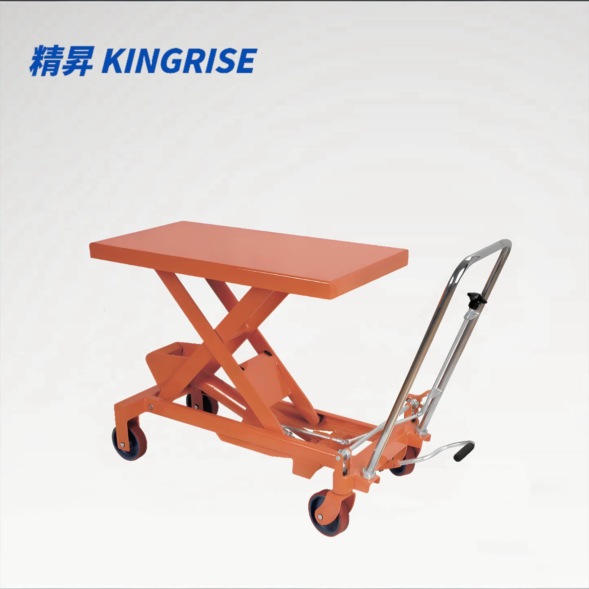 KINGRISE TF 75/100 Heavy Duty Manual Hydraulic Lift Table | 1650lb/2200lb (1 Ton) Capacity | 39.4" (1000mm) Max Lift Height | Industrial Scissor Lift Cart
