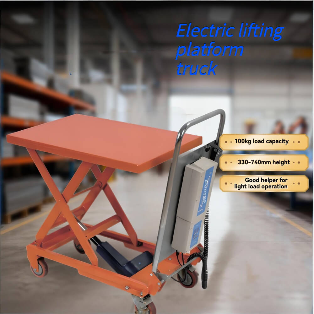 KINGRISE TFE 10 轻型电动剪叉式升降台 | 承重 2200 磅（100 公斤）| 提升高度 29 英寸（0.74 米）| 适用于实验室和车间的移动式电动工作台