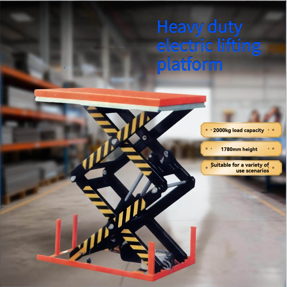 KINGRISE 2-Ton Stationary Electric Scissor Lift Table | 1.78m High Vertical Stroke | 2000kg Heavy Duty Hydraulic Platform | Industrial Freight Lift | ETW Series