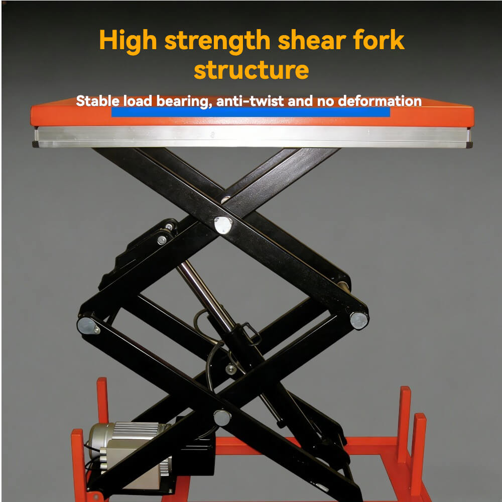 KINGRISE 1-Ton Stationary Electric Hydraulic Lift Table | 1.78m-2.4m High Vertical Travel | Double Scissor Freight Elevator Platform | ETW Series