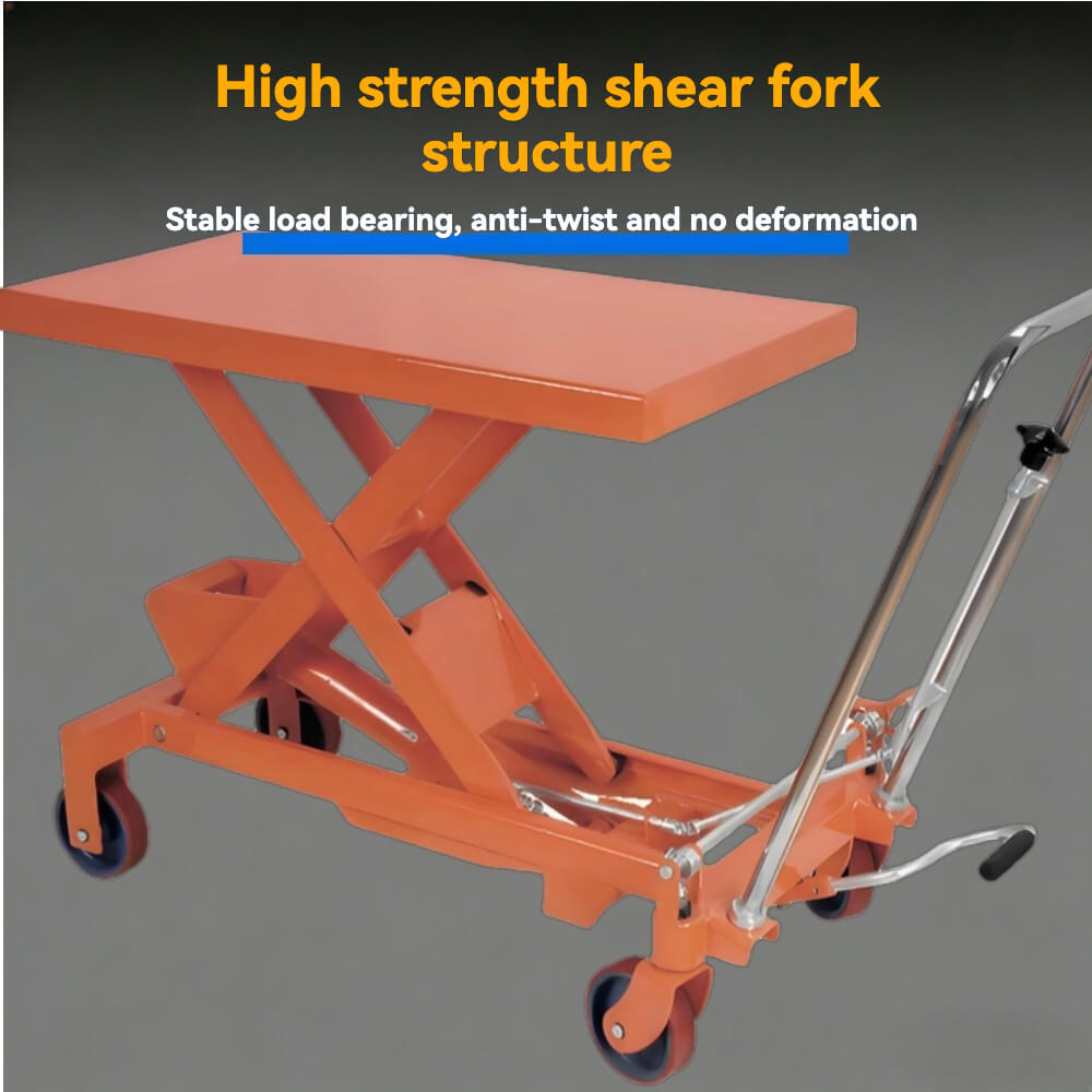 KINGRISE TF 75/100 Heavy Duty Manual Hydraulic Lift Table | 1650lb/2200lb (1 Ton) Capacity | 39.4" (1000mm) Max Lift Height | Industrial Scissor Lift Cart