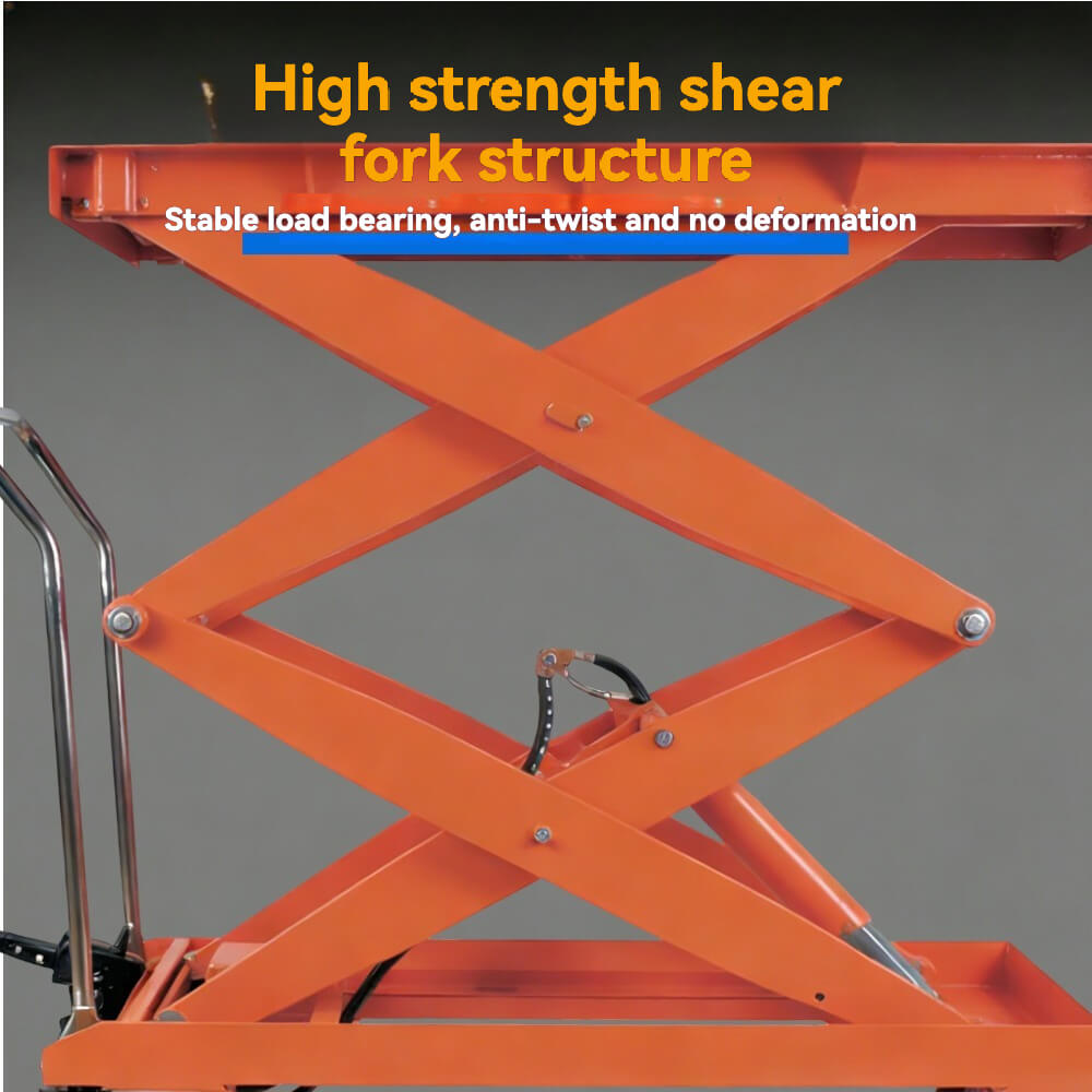 KINGRISE TF 100SD Heavy Duty High Lift Table | 2200lb (1000kg) Capacity | 67" (1.7m) Vertical Scissor Lift | Large 48"x24" Platform Industrial Mobile Lifter