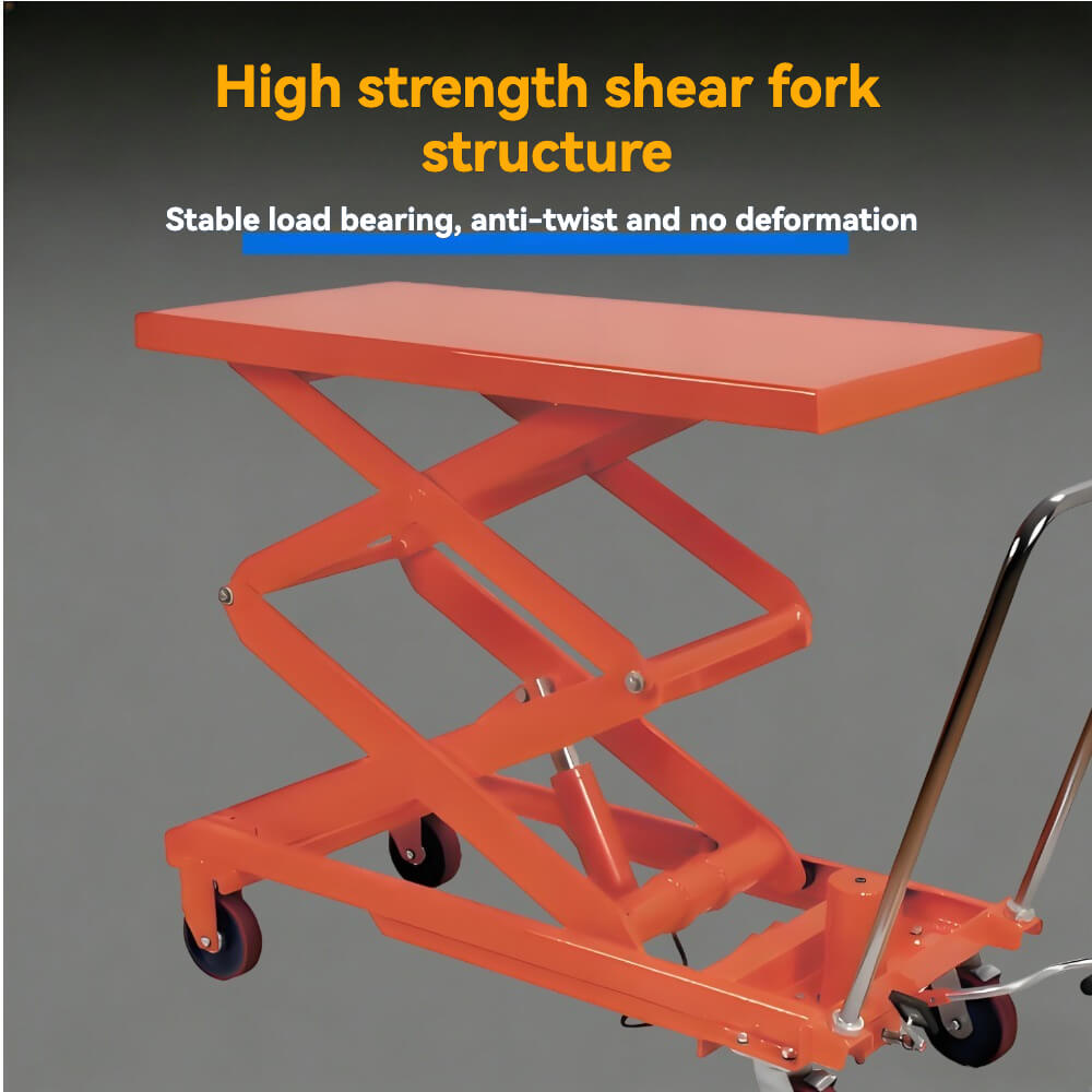 KINGRISE TF 75S Extra High Lift Hydraulic Table | 1650lb (750kg) Capacity | 59" (1.5m) Vertical Scissor Lift Platform | Large 48"x24" Industrial Cart