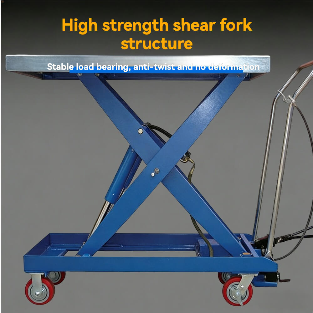 TFY-100D Heavy Duty Pneumatic Hydraulic Lift Table | 1 Ton (2200lb) Capacity | 47" x 24" Large Platform Mobile Scissor Lift Cart | Factory Direct