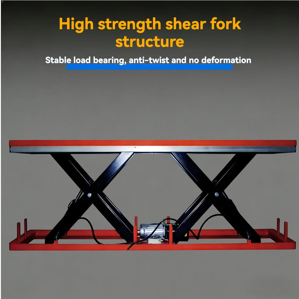 KINGRISE ETT系列5吨重型电动双剪叉式升降台 | 3.6米超长平台 | 5000公斤承重 | 工业垂直货物升降机，适用于长型物料