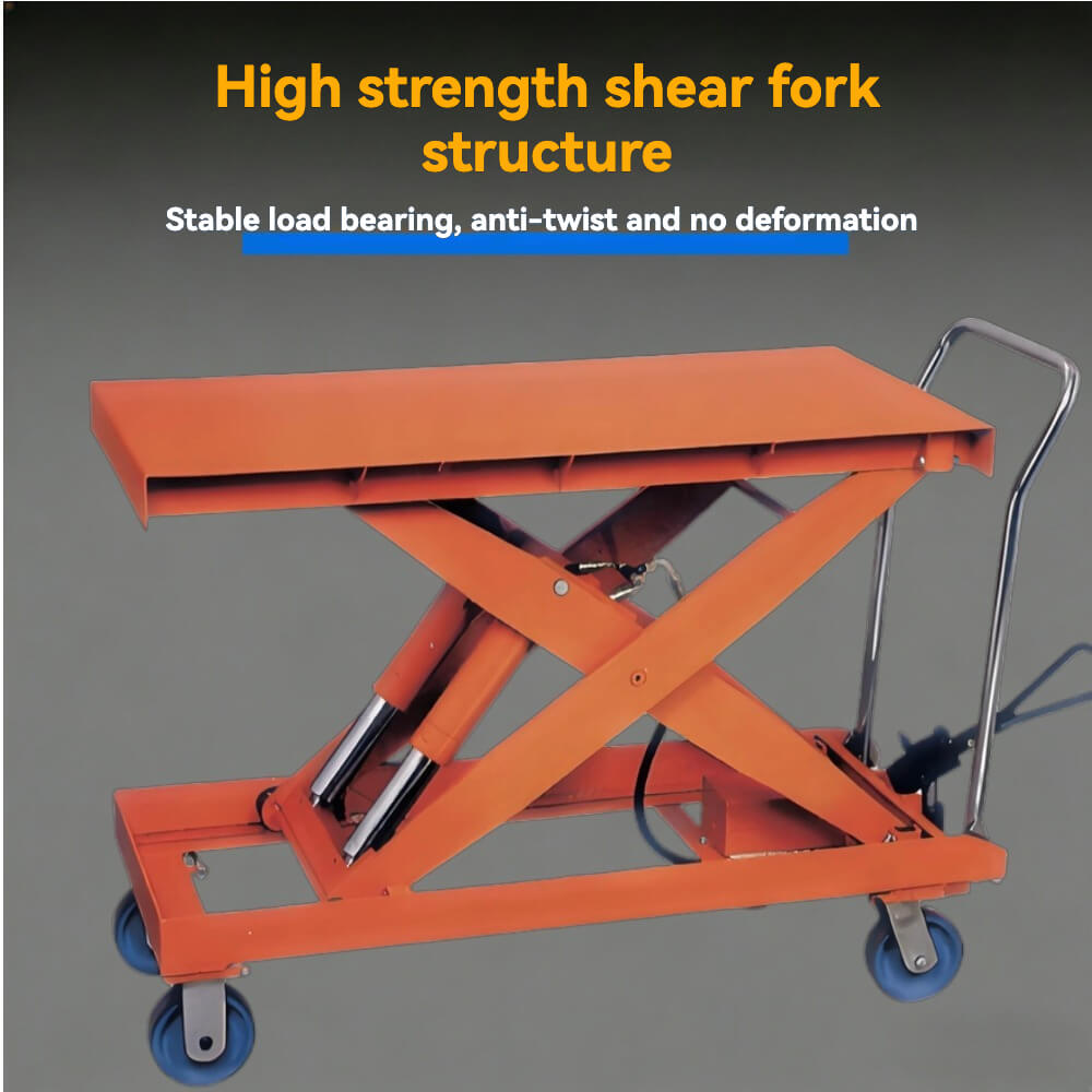 KINGRISE TF-D Heavy Duty Manual Hydraulic Lift Table | 1 Ton/1.5 Ton/2 Ton (4400lb) Capacity | 47" x 24" Large Platform Scissor Lift Cart | Industrial High-Capacity Material Handler