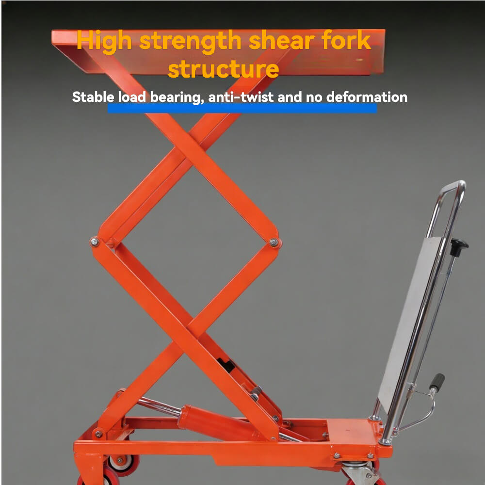 KINGRISE TF 10 High Lift Manual Hydraulic Table | 220lb (100kg) Capacity | 49.6" (1.26m) Vertical Scissor Lift Platform | Portable High-Reach Material Handler