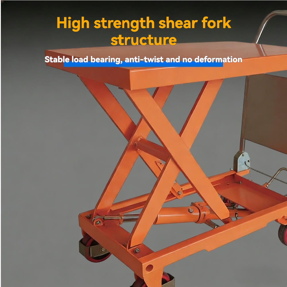 KINGRISE TF系列手动液压升降台 | 承重660磅/1100磅 | 可折叠剪叉式升降台车 | 适用于仓库和车间的工业移动平台车