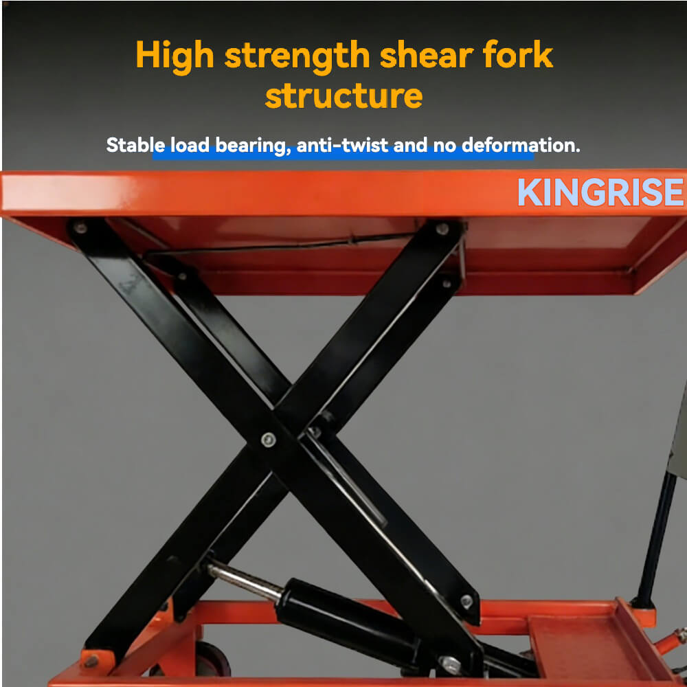 KINGRISE TF 15/15A Manual Hydraulic Lift Table | 330lb (150kg) Capacity | 28.7" (730mm) Max Lift Height | Portable Foldable Scissor Lift Cart