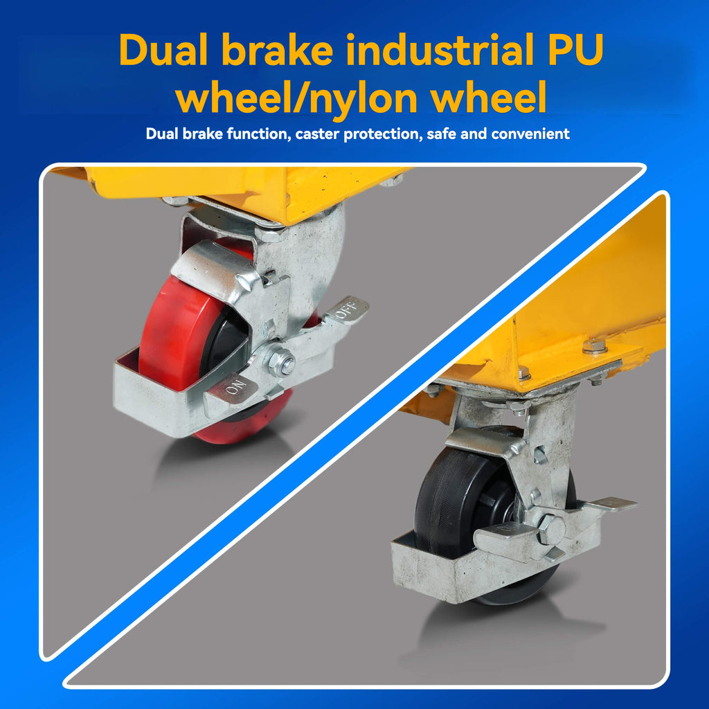 KINGRISE TF 35 High Lift Manual Hydraulic Table | 770lb (350kg) Capacity | 51" (1.3m) Vertical Scissor Lift Platform | Mobile High-Reach Material Handler