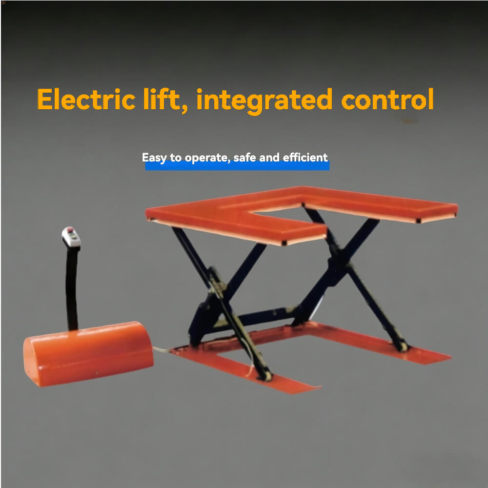 KINGRISE ETU Series U-Shaped Electric Lift Table | 1000kg-1500kg Capacity | Low Profile Stationary Scissor Lift | For Pallet Truck Access | CE Certified Industrial Platform