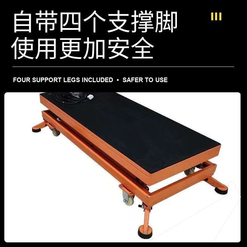 Electric lift table with four support legs for enhanced safety