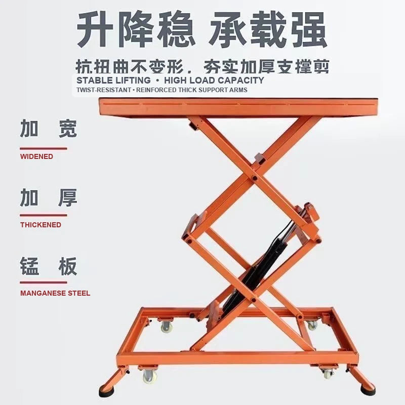 Heavy-duty electric lift table with reinforced manganese steel structure