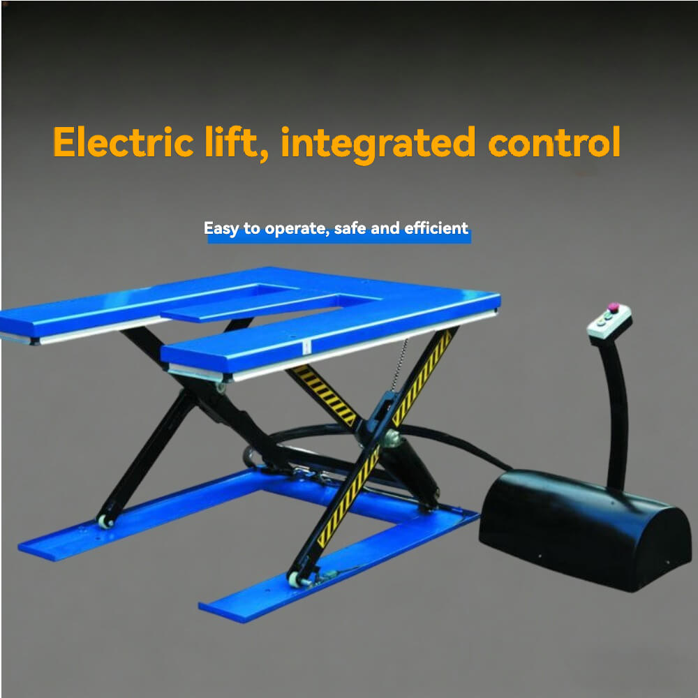 KINGRISE ETE Series E-Shaped Electric Hydraulic Lift Table | 1000kg-1500kg Capacity | Low Profile Stationary Scissor Lift | Pit-Free Pallet Handling Platform | CE Certified
